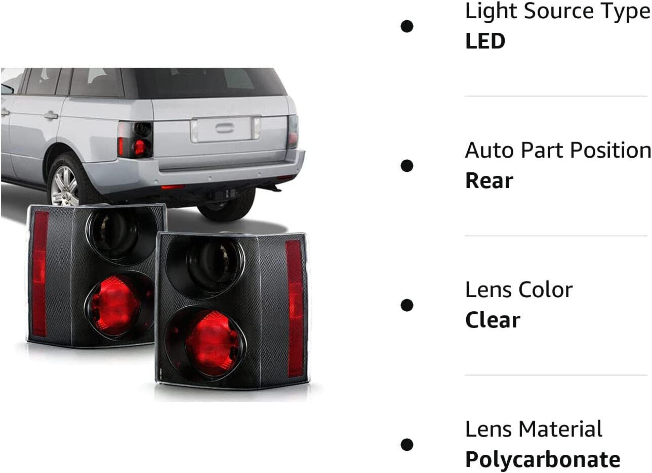 REAR LED RED & SMOKED TAIL LIGHTS LAMP FOR RANGE ROVER VOGUE L322 2002-2009