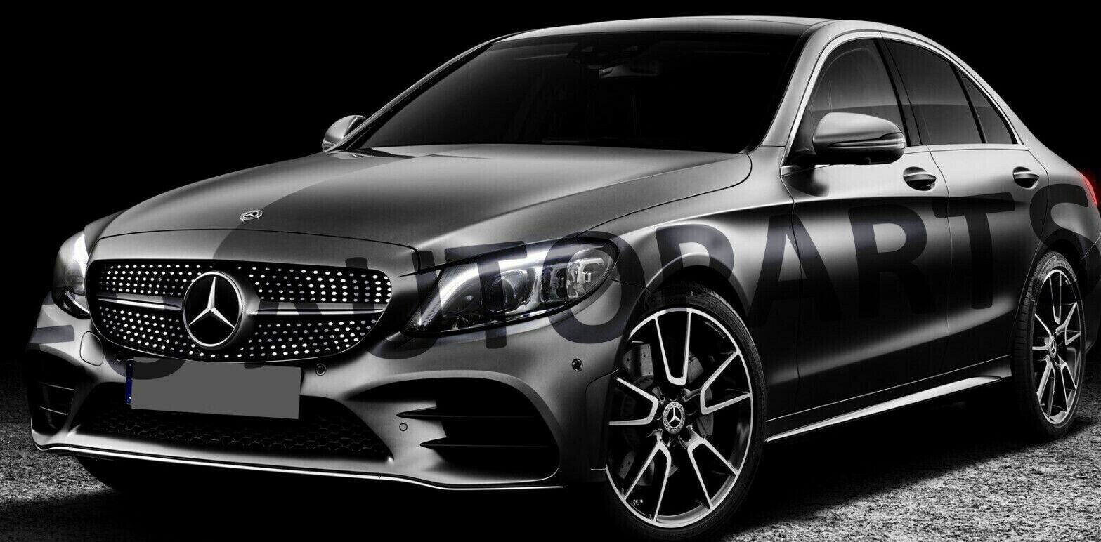FOR MERCEDES W205 C205 C CLASS BLACK DIAMOND FRONT GRILL GRILLE AMG C43 15-18