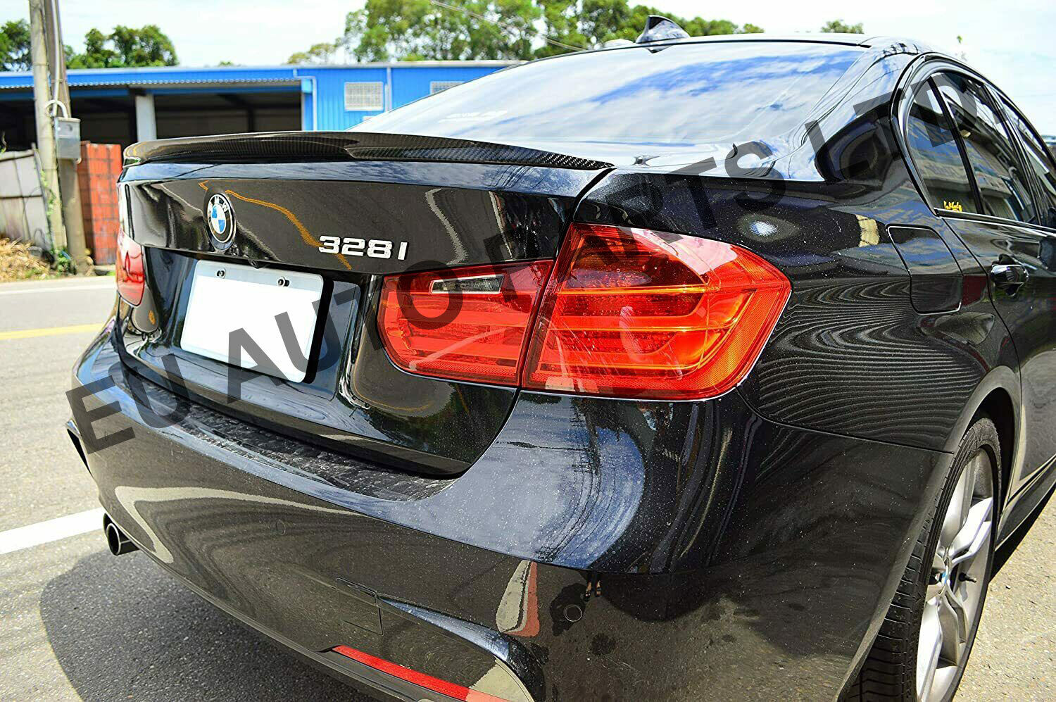 FOR BMW 3 SERIES F30 F80 M3 MP STYLE BOOT SPOILER LIP CARBON LOOK 100% OEM FIT