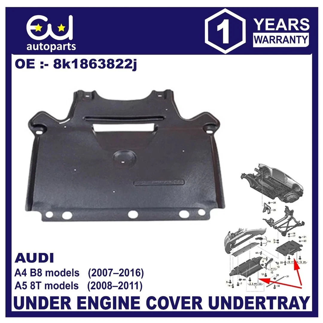 UNDER ENGINE COVER UNDERTRAY FOR AUDI A4 B8 2007-2016 A5 8T 2008-2011 8K1863822S