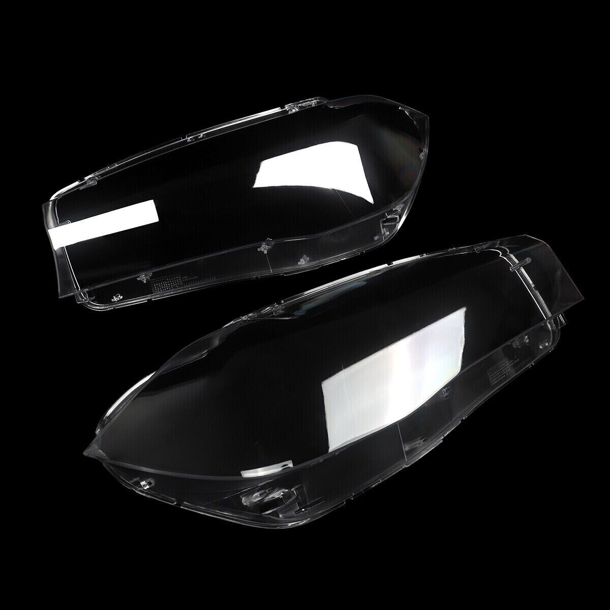 L+R HEADLIGHT LENS COVER HEADLAMP SHELL FOR BMW X5 F15 X6 F16 2014-2017
