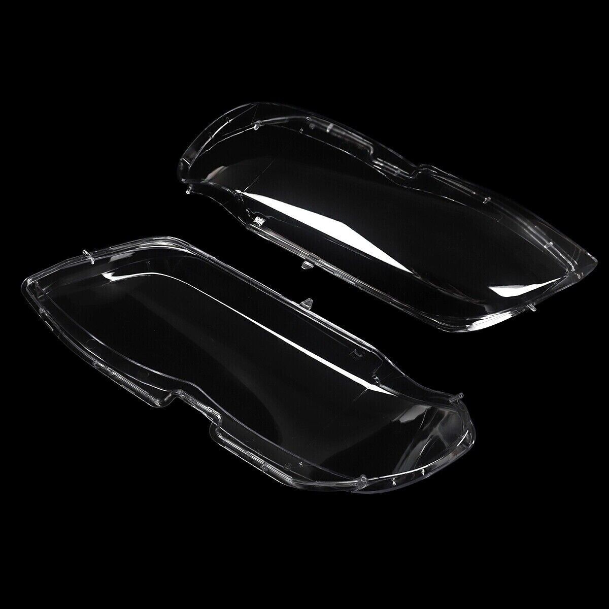 FOR BMW X5 E53 LCI 2004-2006 PAIR SIDE HEADLIGHT LENS COVER HEADLAMP SHELL