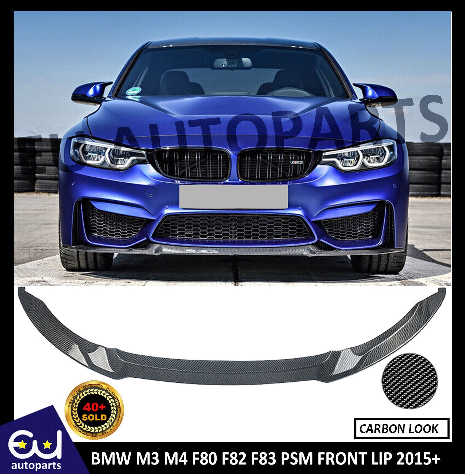 FRONT LIP SPLITTER FOR BMW M3 M4 F80 F82 F83 CS STYLE SPOILER CARBON LOOK 2015+