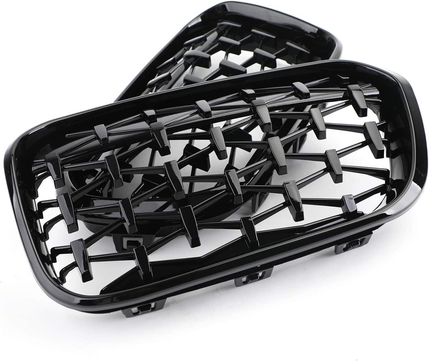 1 Pair Front Kidney Diamond Grills For Bmw 1 Series F20 F21 2010-2014