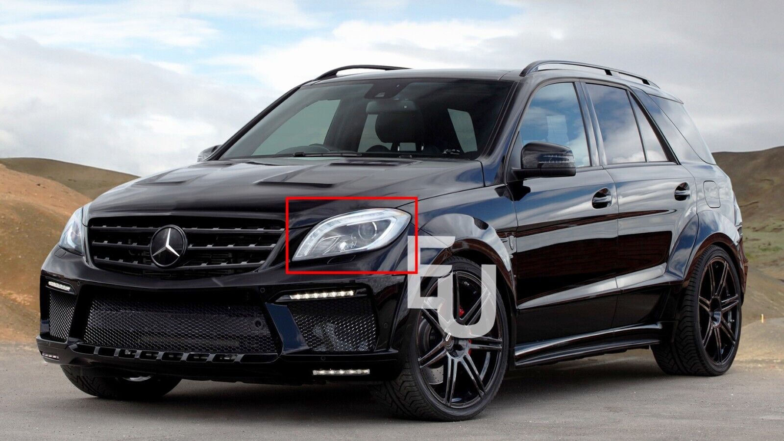 LEFT PASSENGER SIDE HEADLIGHT LENS COVER FOR MERCEDES-BENZ ML CLASS W166 12-14