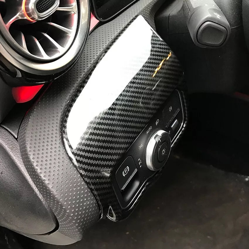 FOR MERCEDES A CLA CLASS W177 C118 ABS CARBON LIGHT CANTROL PANEL COVER TRIM