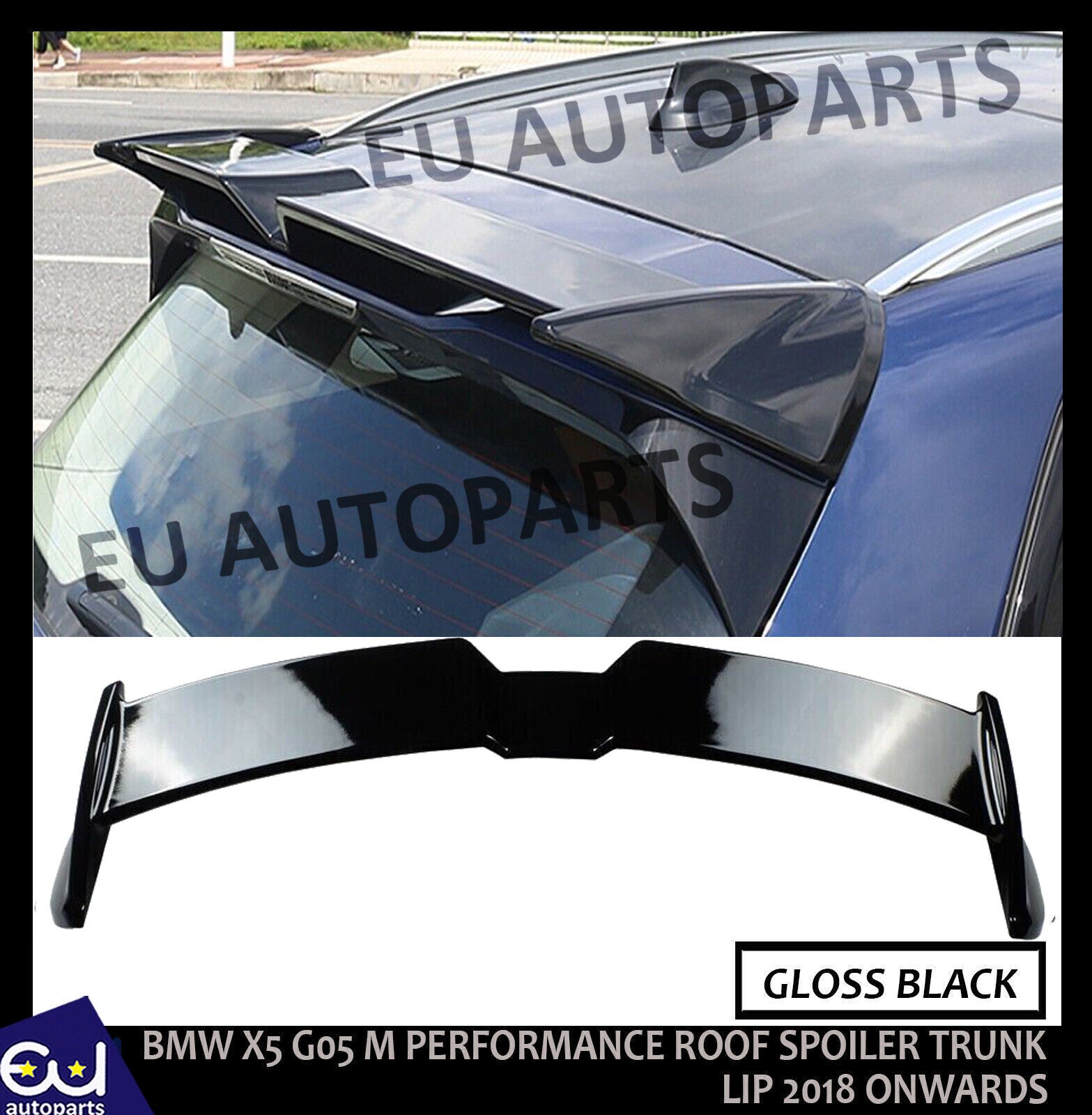 FOR BMW M SPORT X5 G05 X5M M50 SUV GLOSS BLACK REAR ROOF SPOILER 2018 -2022