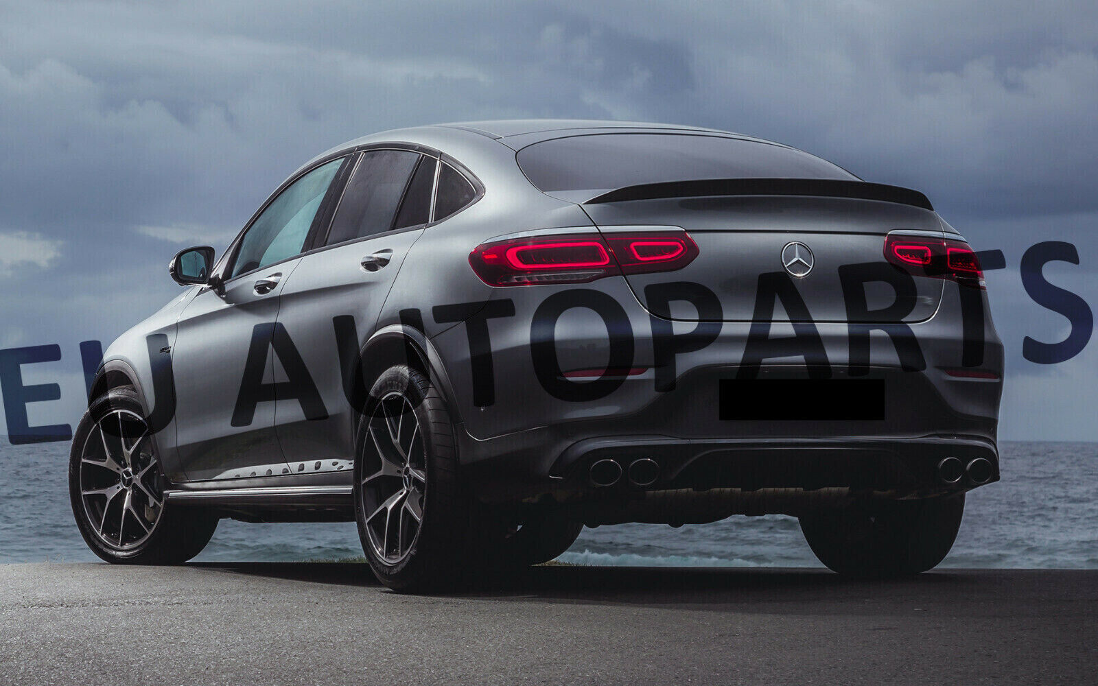 REAR DIFFUSER & BLACK PIPES FOR MERCEDES GLC C253 COUPE AMG GLC43 STYLE 2016+