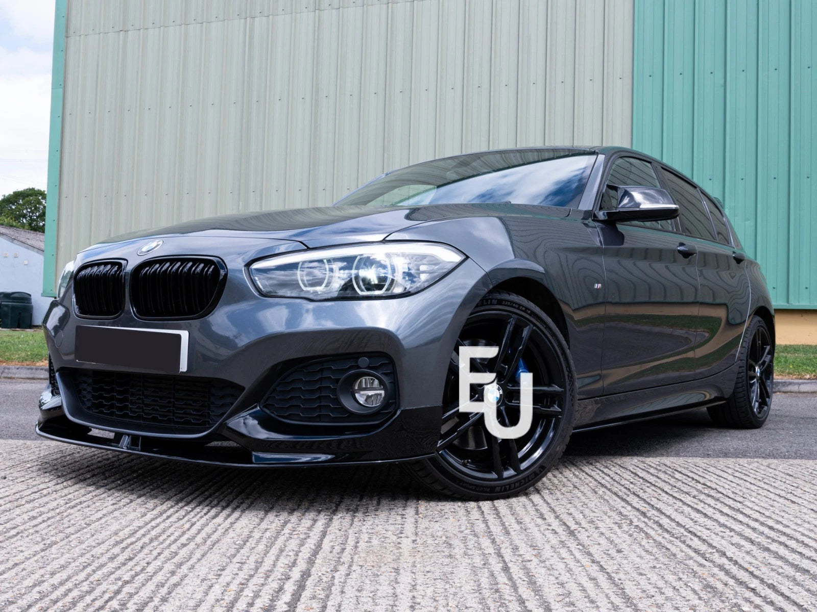 FOR BMW 1 SERIES F20 F21 M SPORT LCI 2 PC FRONT SPLITTER LIP GLOSS BLACK 2015+
