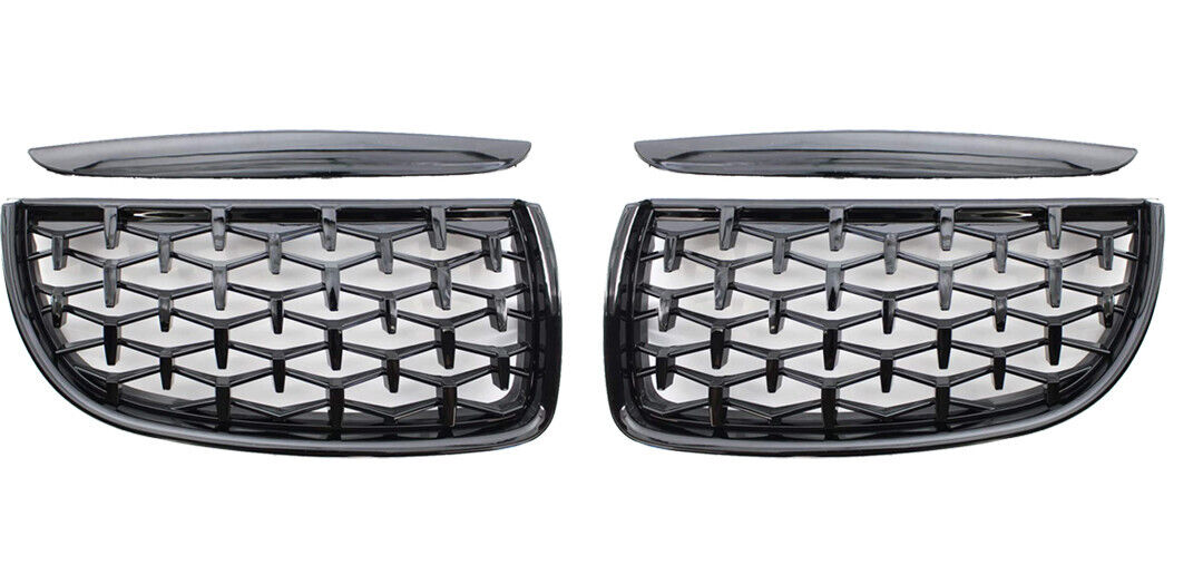 FOR BMW 3 SERIES E90 E91 2005-2008 DIAMOND BLACK FRONT GRILL GRILLE