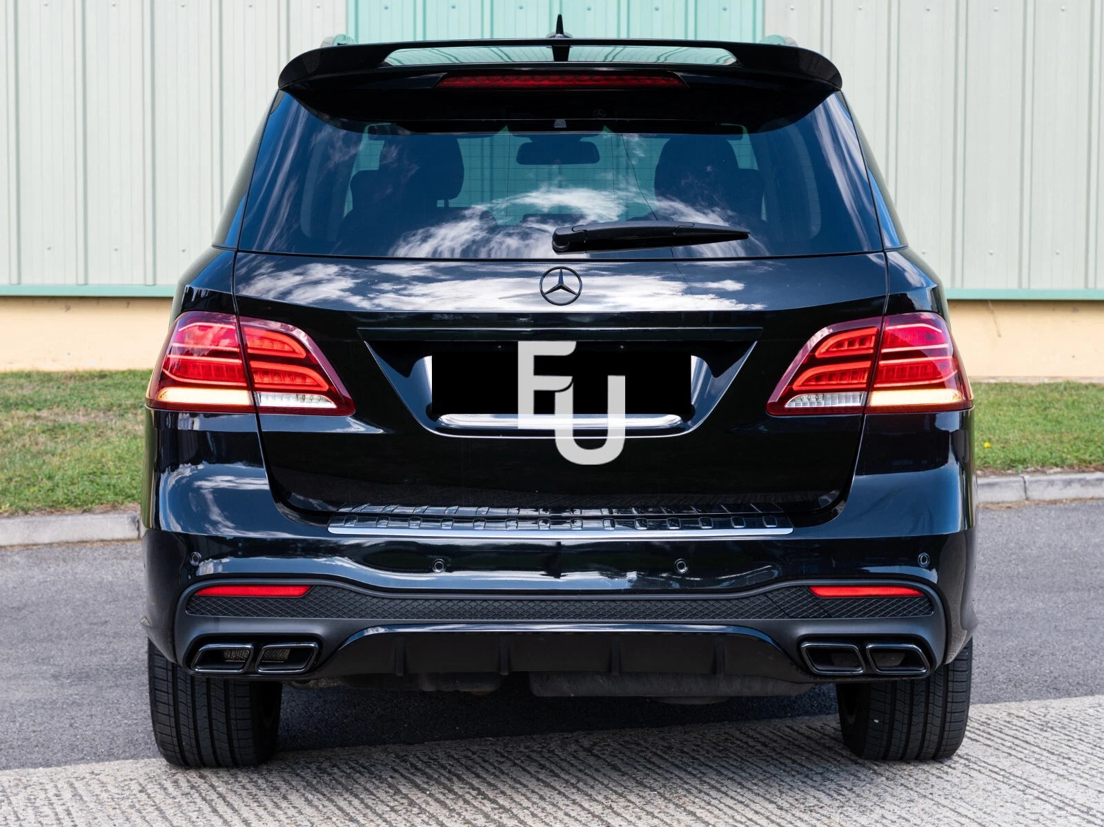 FOR MERCEDES GLE ML W166 SUV GLE63 STYLE REAR DIFFUSER VALANCE & BLACK TAILPIPES