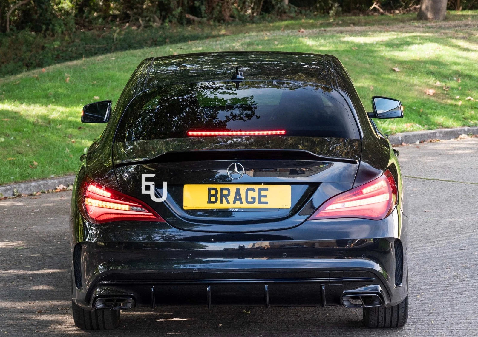 REAR DIFFUSER FOR MERCEDES AMG W117 C117 CLA45 GLOSS BLK QUAD EXHAUST TAIL PIPE