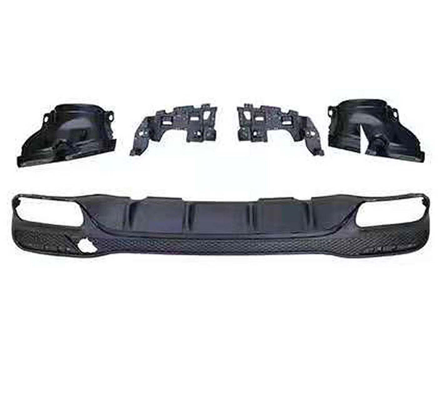 FOR MERCEDES GLE ML W166 SUV GLE63 STYLE REAR DIFFUSER VALANCE & BLACK TAILPIPES