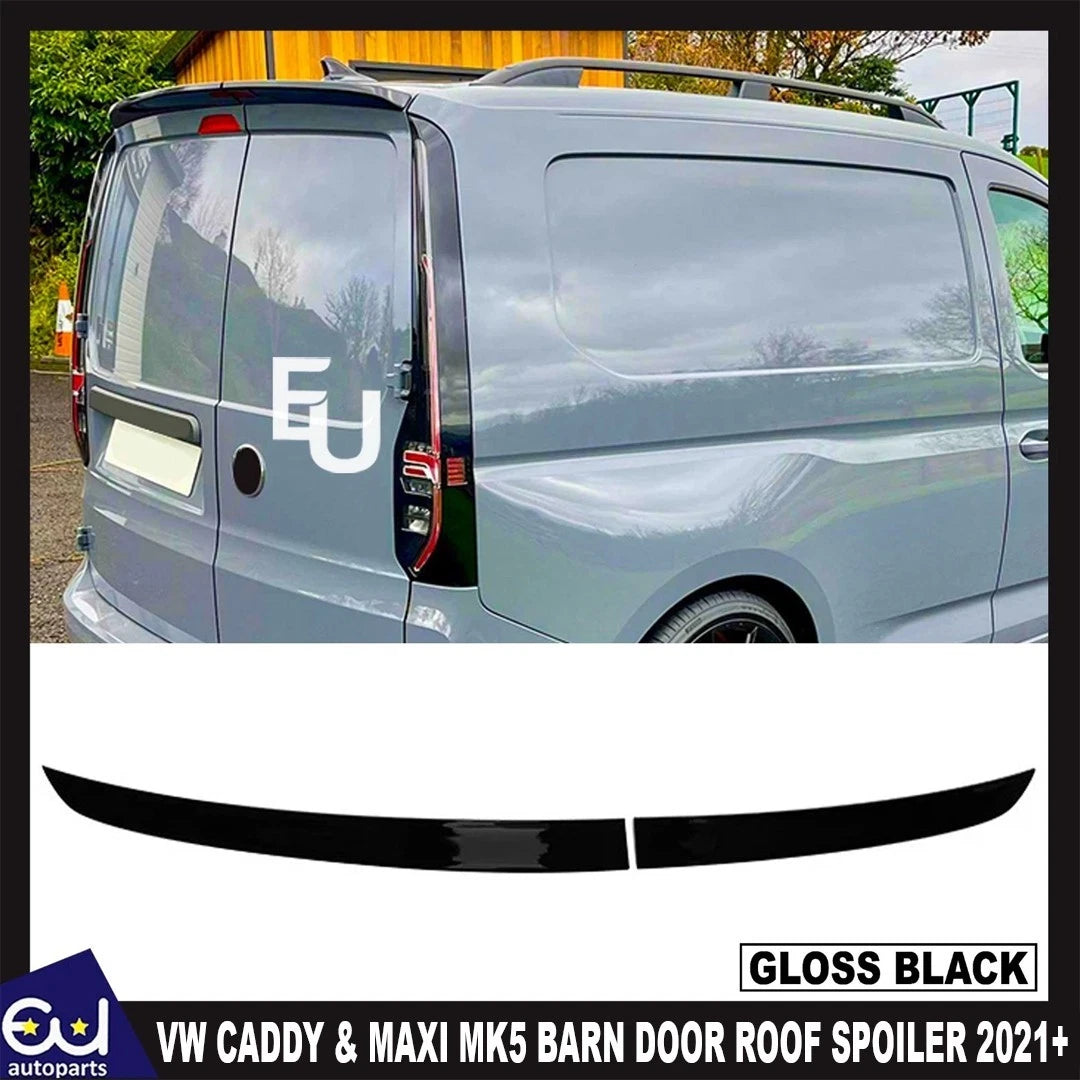 FOR VW CADDY & MAXI MK5 2021+ SPORTLINE REAR SPOILER LIP BARN DOOR GLOSS BLACK