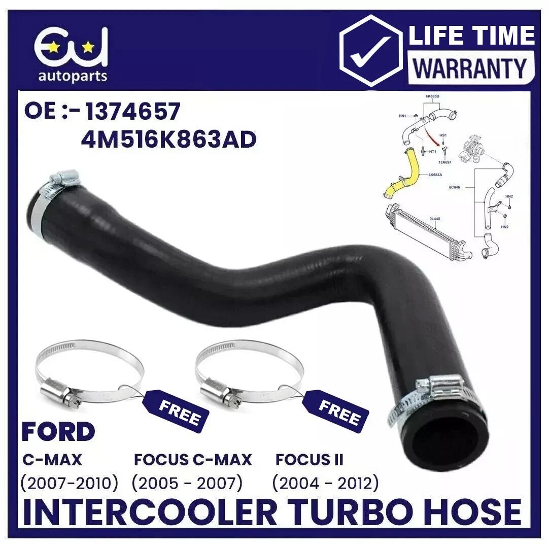 LOWER INTERCOOLER TURBO HOSE FOR FORD FOCUS MK2 & C-MAX 1.8TDCI 115BHP 1374657