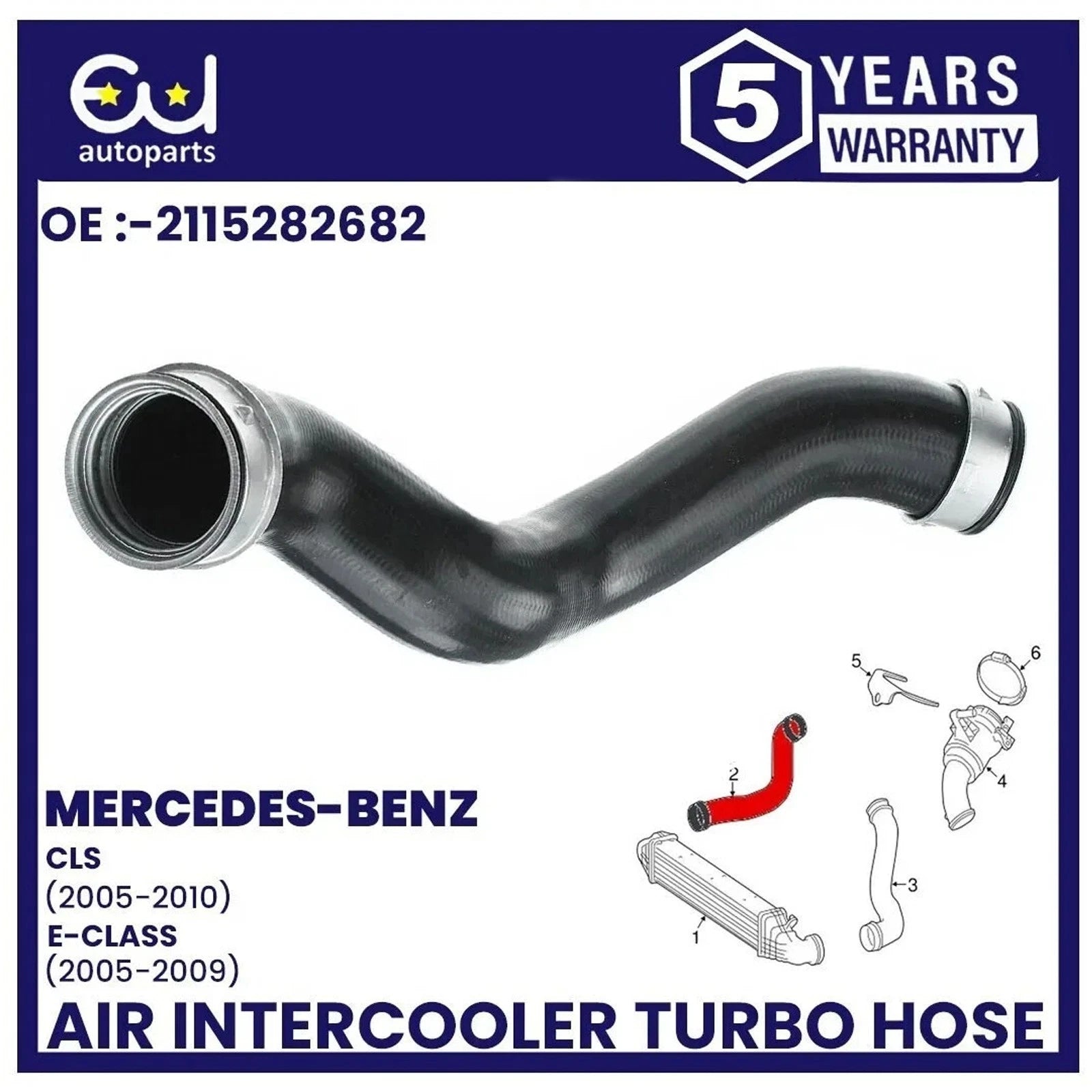 TURBO INTERCOOLER HOSE PIPE FOR MERCEDES E-CLASS W211 E280 E320 E350 2115282682