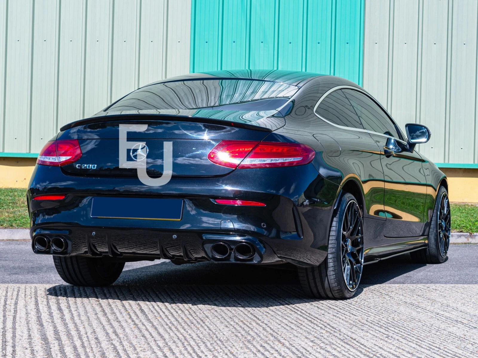 REAR DIFFUSER & TAILPIPES FOR MERCEDES C CLASS A205 C205 COUPE AMG C43 S STYLE