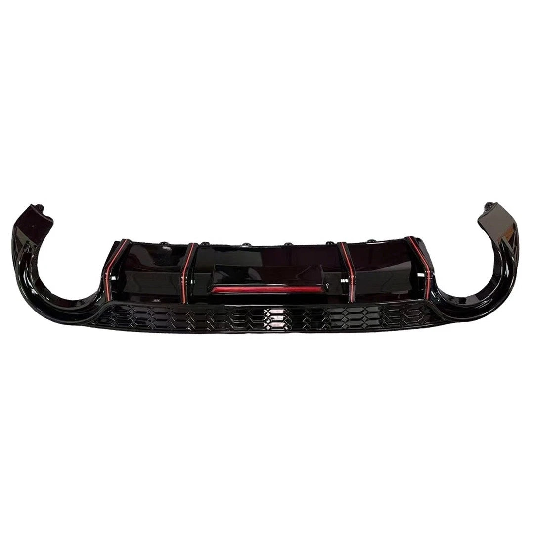 FOR AUDI A3 S3 8Y HATCHBACK RS3 LOOK HONEYCOMB REAR DIFFUSER W/LIGHT & PIPES 20+