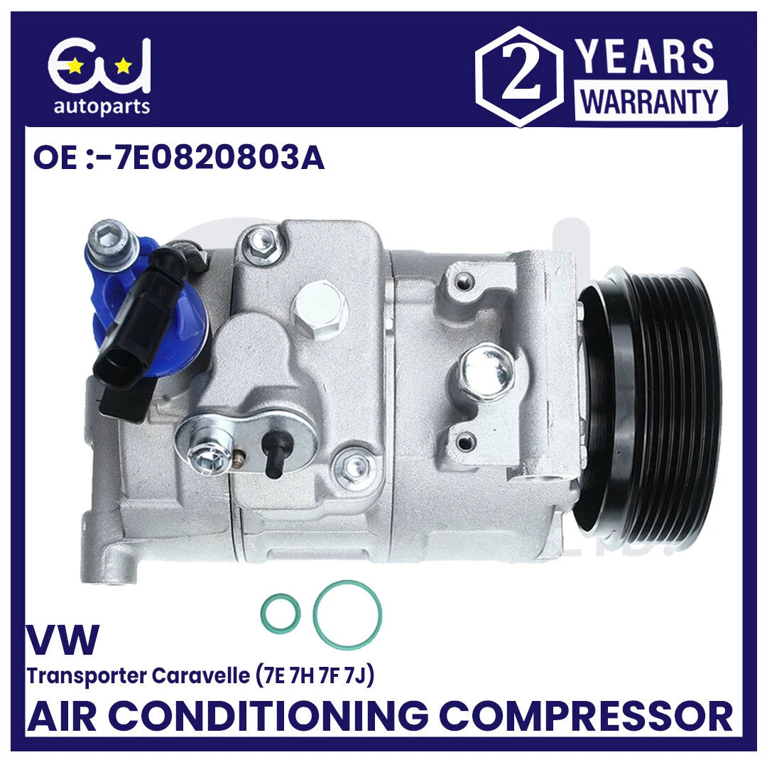 A/C COMPRESSOR FOR VW TRANSPORTER CARAVELLE MULTIVAN 09-19 2.0 TDI 7E0820803A