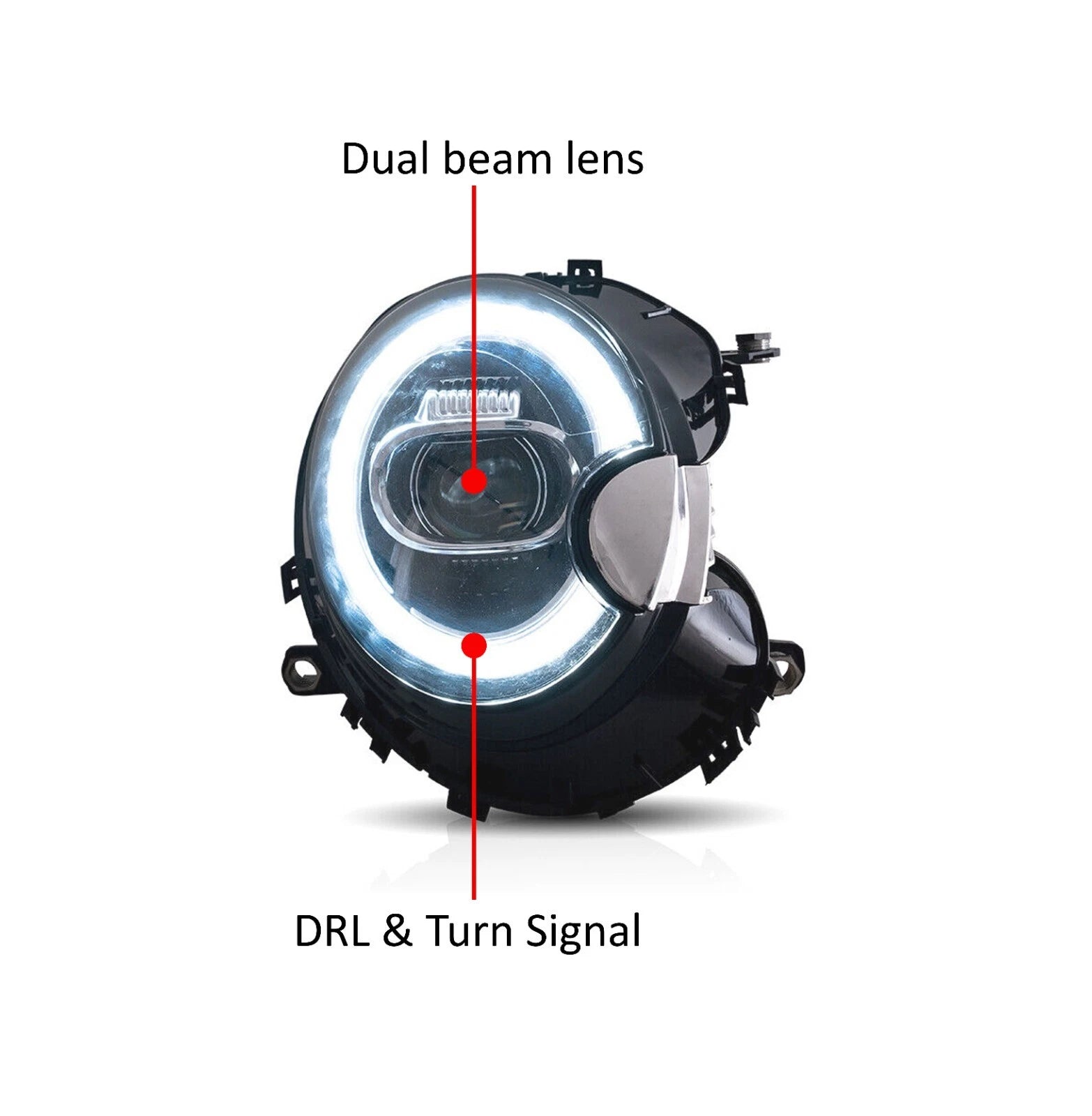 FULL LED HEADLIGHTS LAMP FOR BMW MINI COOPER 2007-2013 R55 R56 R57 R58 R59 LH+RH