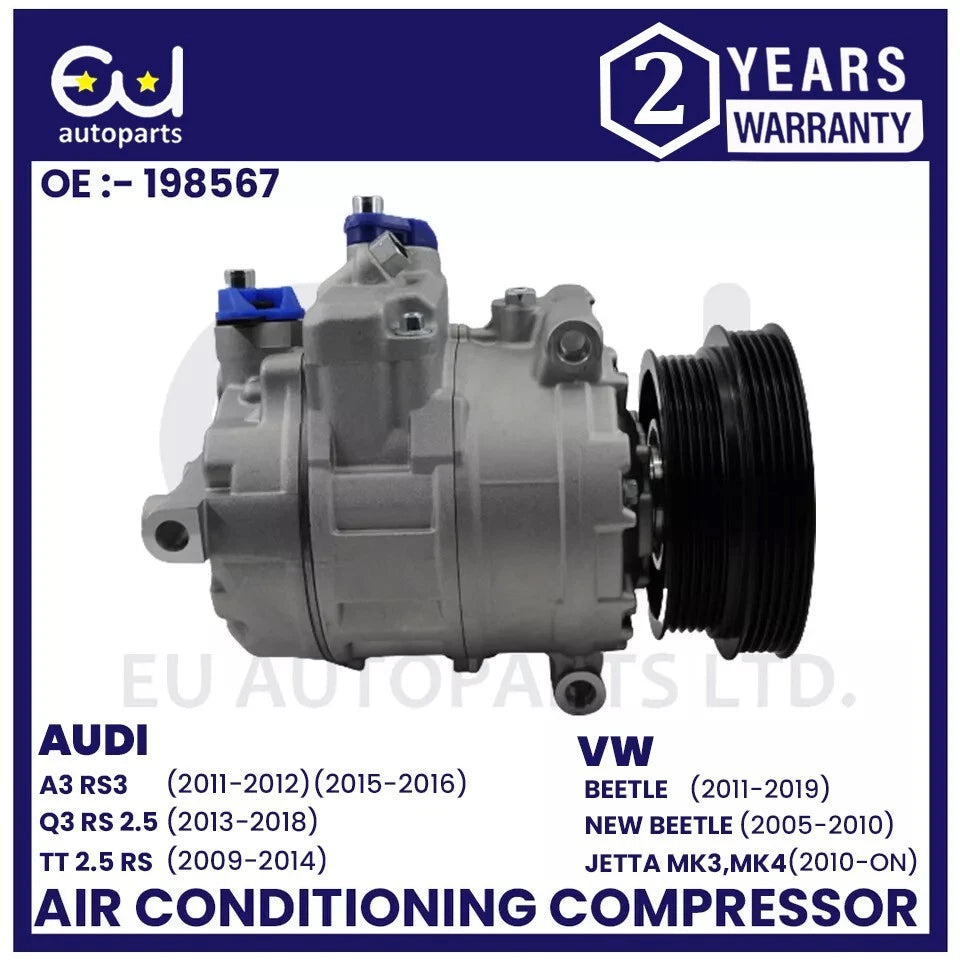 AIR CONDITIONING A/C COMPRESSOR FOR AUDI A3 Q3 TT VW BEETLE JETTA 2.5 1K0820808C