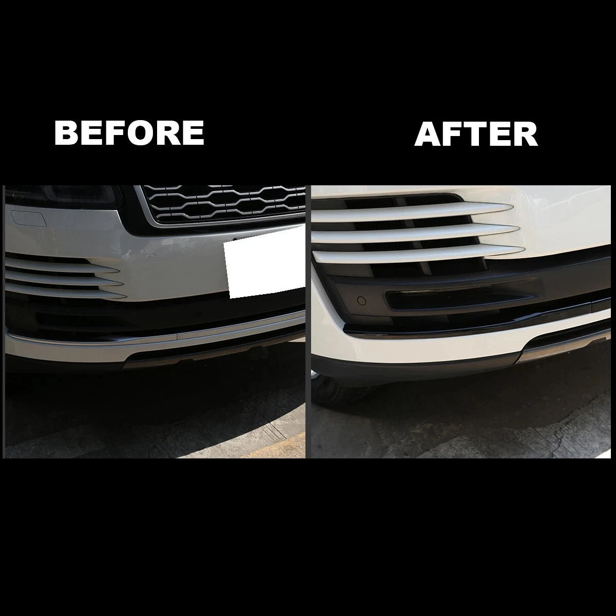 FOR RANGE ROVER VOGUE L405 AUTOBIOGRAPHY FRONT BUMPER TRIM 3 PIECE BLACK 18-21