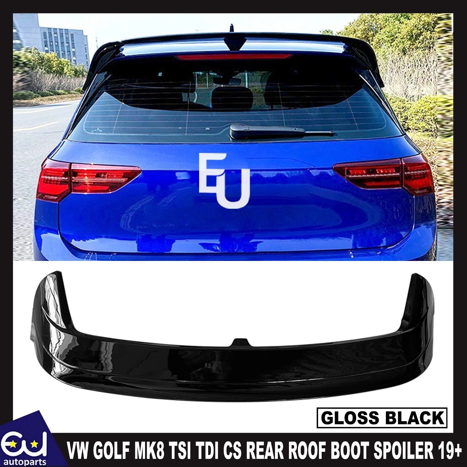FOR VW GOLF MK8 TSI TDI CS CLUBSPORT STYLE 2019+ REAR ROOF BOOT SPOILER WING