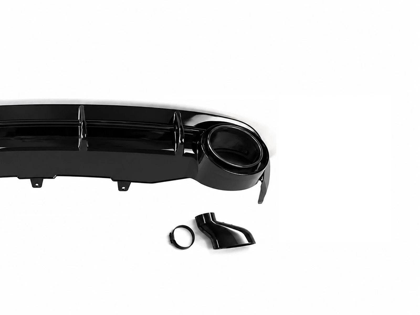 FOR AUDI A6 C7 SE STANDARD RS6 LOOK GLOSS REAR BUMPER DIFFUSER TAILPIPE 11-14