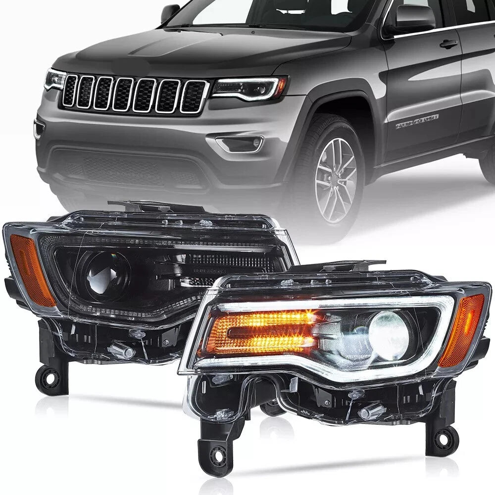 FOR JEEP GRAND CHEROKEE PROJECTOR FULL LED HEADLIGHTS LAMP DRL STARTUP 2014-2022