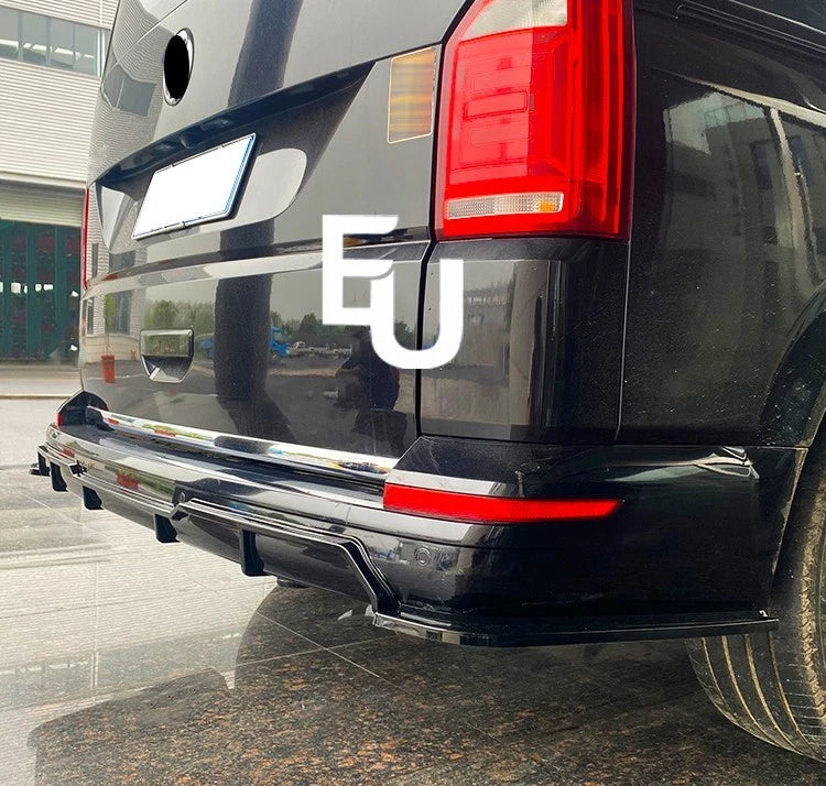 FOR VW TRANSPORTER T6 T6.1 REAR BUMPER DIFFUSER BLADE VALANCE GLOSS BLACK 2015+