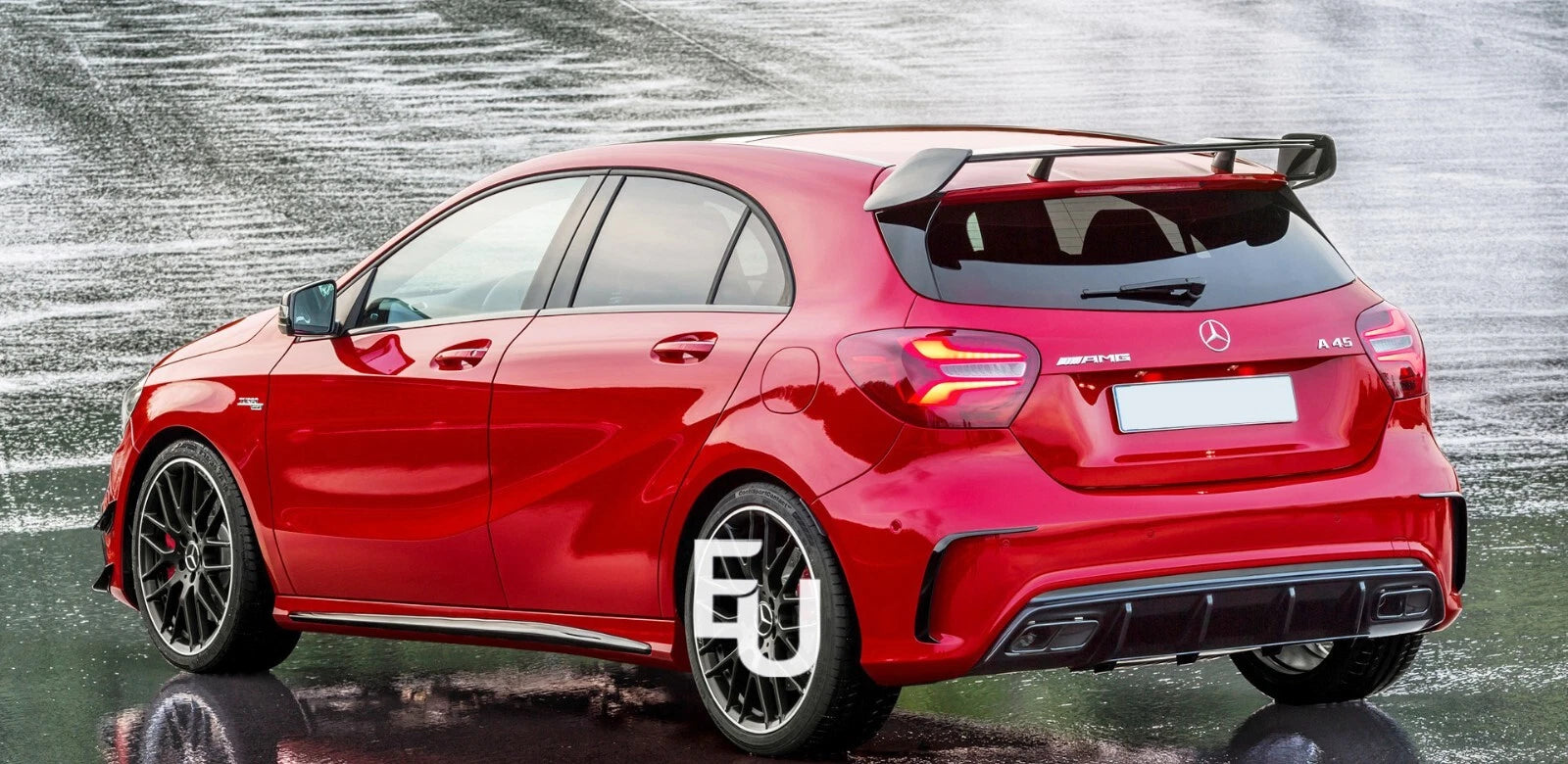 FOR MERCEDES A CLASS W176 AMG A45 LOOK REAR DIFFUSER TAILPIPES & ROOF SPOILER