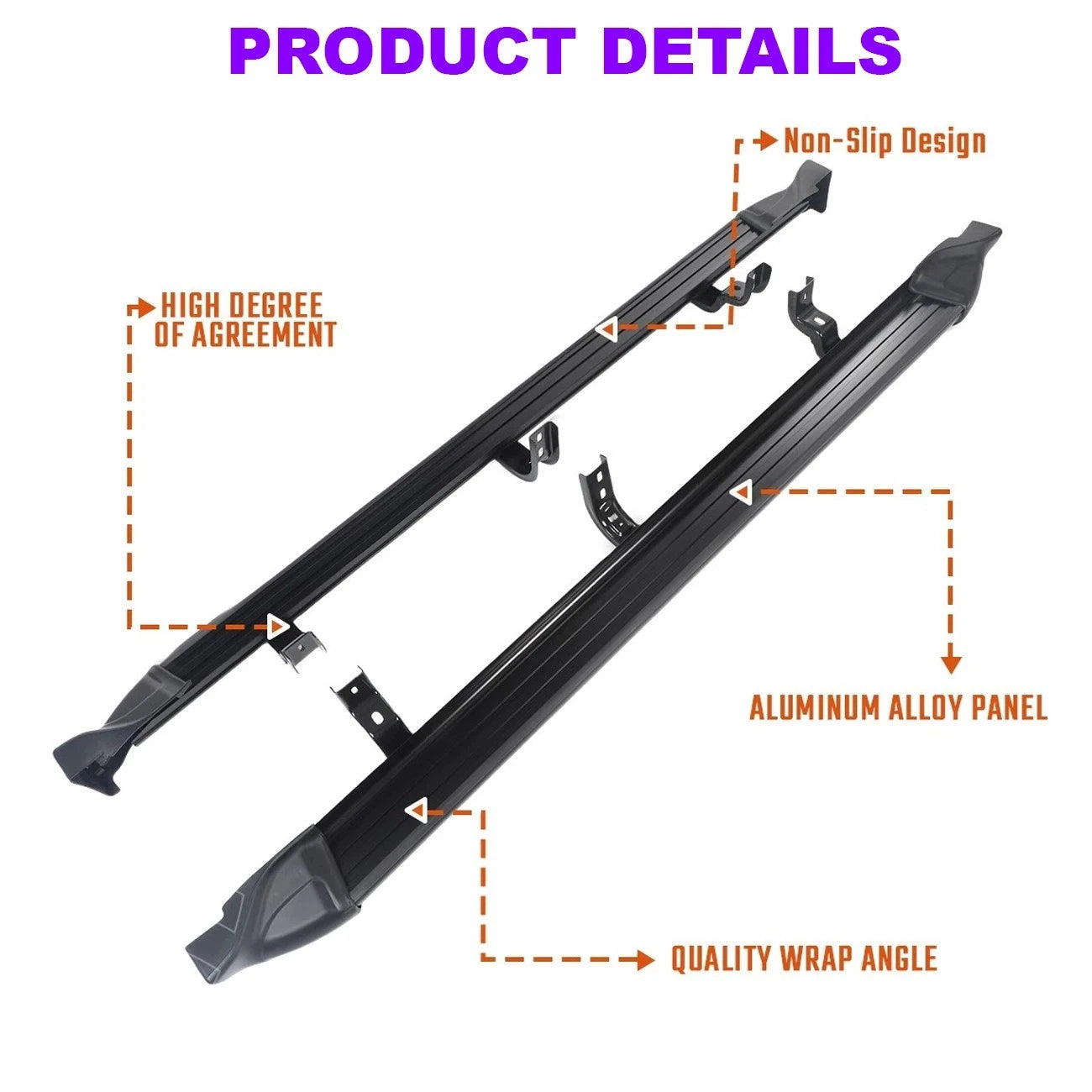 RUNNING BOARDS/ SIDE STEPS OE STYLE - PAIR FOR ISUZU D-MAX DOUBLE CAB 2012-2020