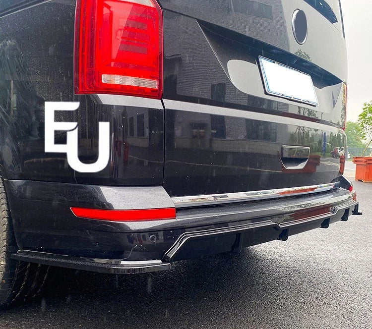 FOR VW TRANSPORTER T6 T6.1 REAR BUMPER DIFFUSER BLADE VALANCE GLOSS BLACK 2015+
