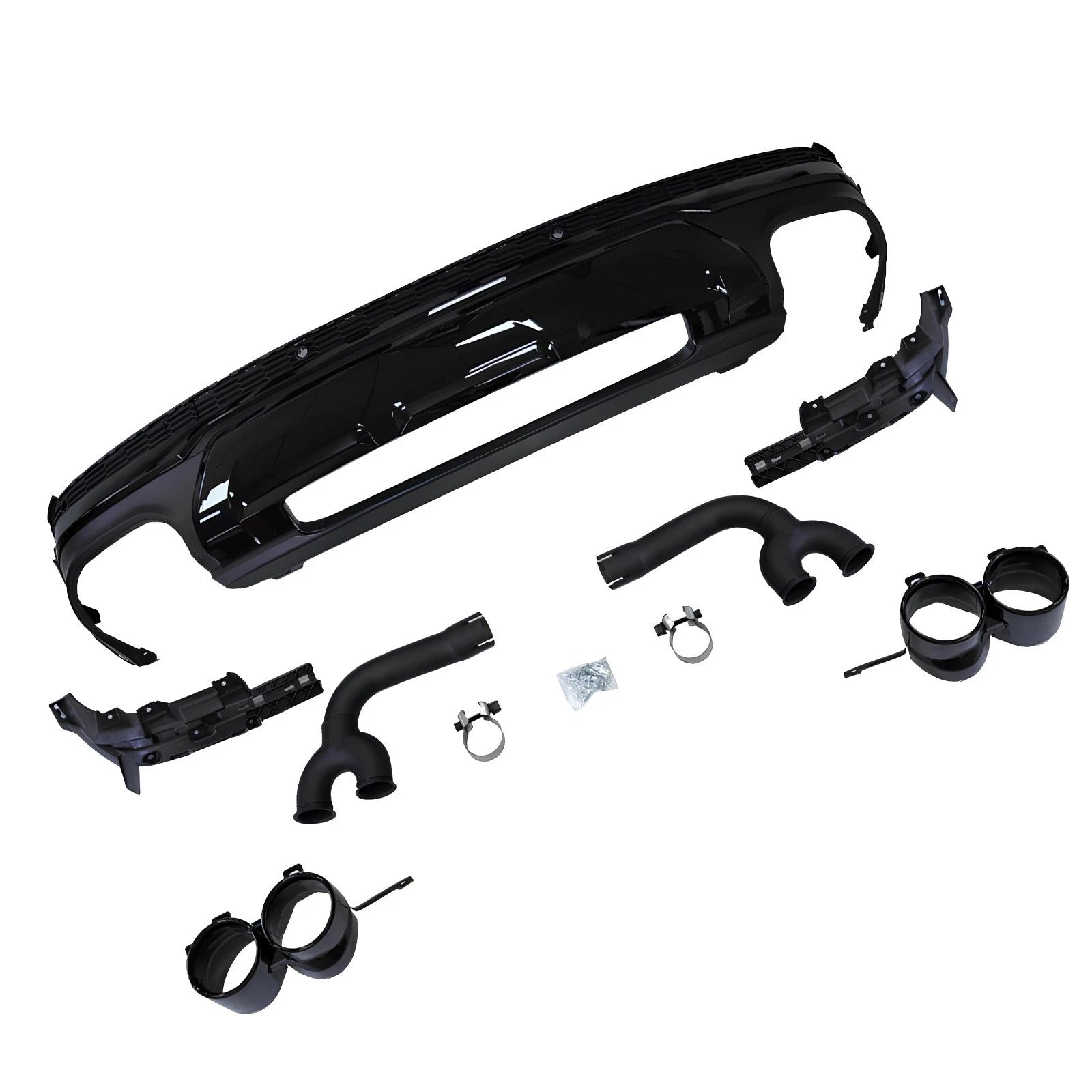 REAR BUMPER DIFFUSER VALANCE WITH TAIL PIPES SQ7 STYLE FOR AUDI Q7 4M 2020-2024