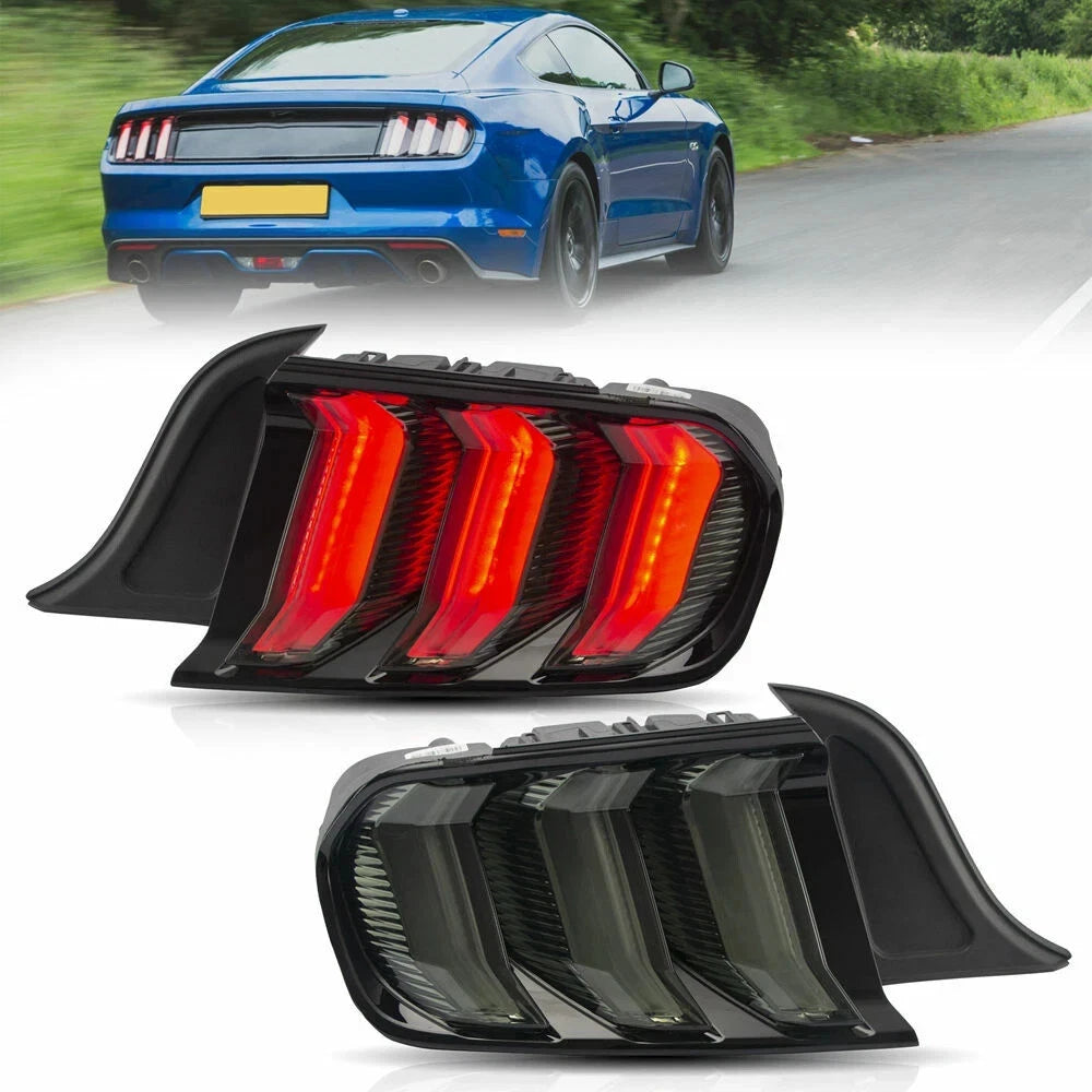 SMOKED LED REAR LIGHTS 5 MODES FOR FORD MUSTANG 2015-2023 W/SEQUENTIAL SIGNALS