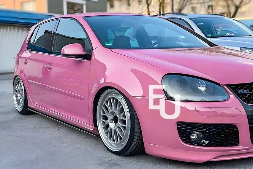 FOR VW GOLF MK5 GTI R32 SIDE SKIRT EXTENSION LIP SPLITTER GLOSS BLACK 2003-2008
