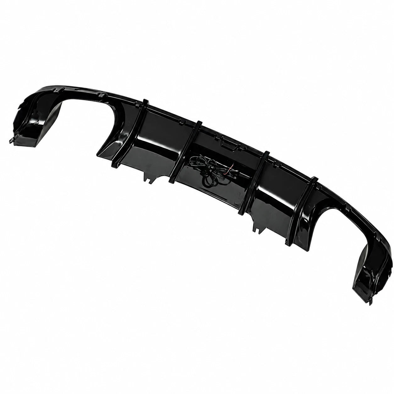 FOR AUDI A4 SALOON B9 S-LINE S4 GLOSS BLACK REAR DIFFUSER W/LED BODY KIT 2015-19
