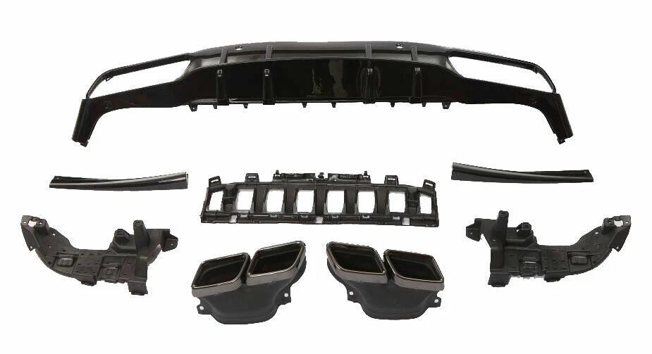 FOR MERCEDES C CLASS A205 C205 COUPE AMG C63 STYLE REAR DIFFUSER FACELIFT 2019+