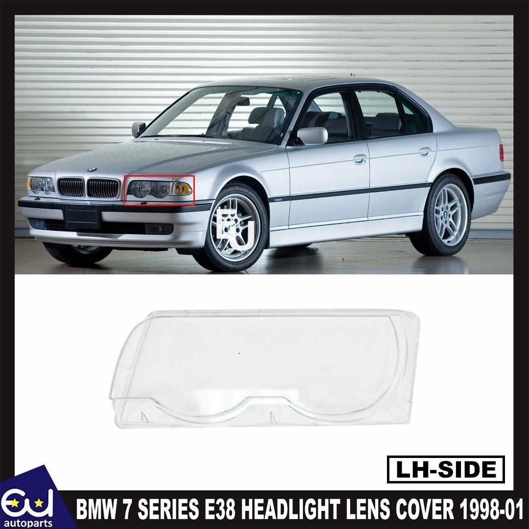 FOR BMW 7 SERIES E38 1998-2001 LEFT PASSENGER SIDE HEADLIGHT LENS COVER