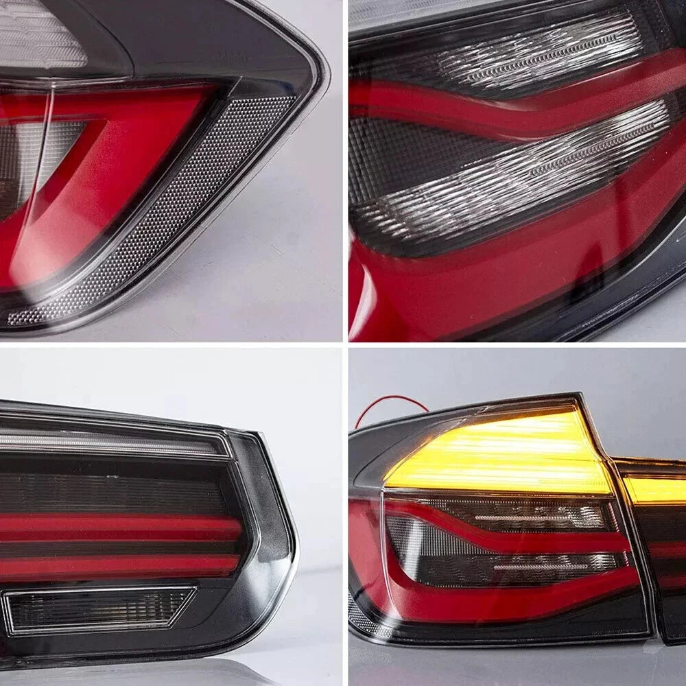PAIR LED TAIL LIGHTS FOR BMW F30 F35 F80 M3 LCI STYLE CLEAR REAR LAMPS 2012-2018
