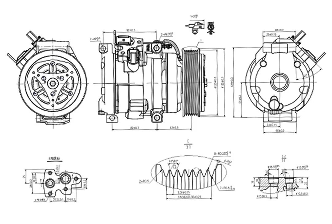 AIR CON AIR CONDITIONING COMPRESSOR FOR TOYOTA HIACE MK5 LAND CRUISER PRADO 2.5