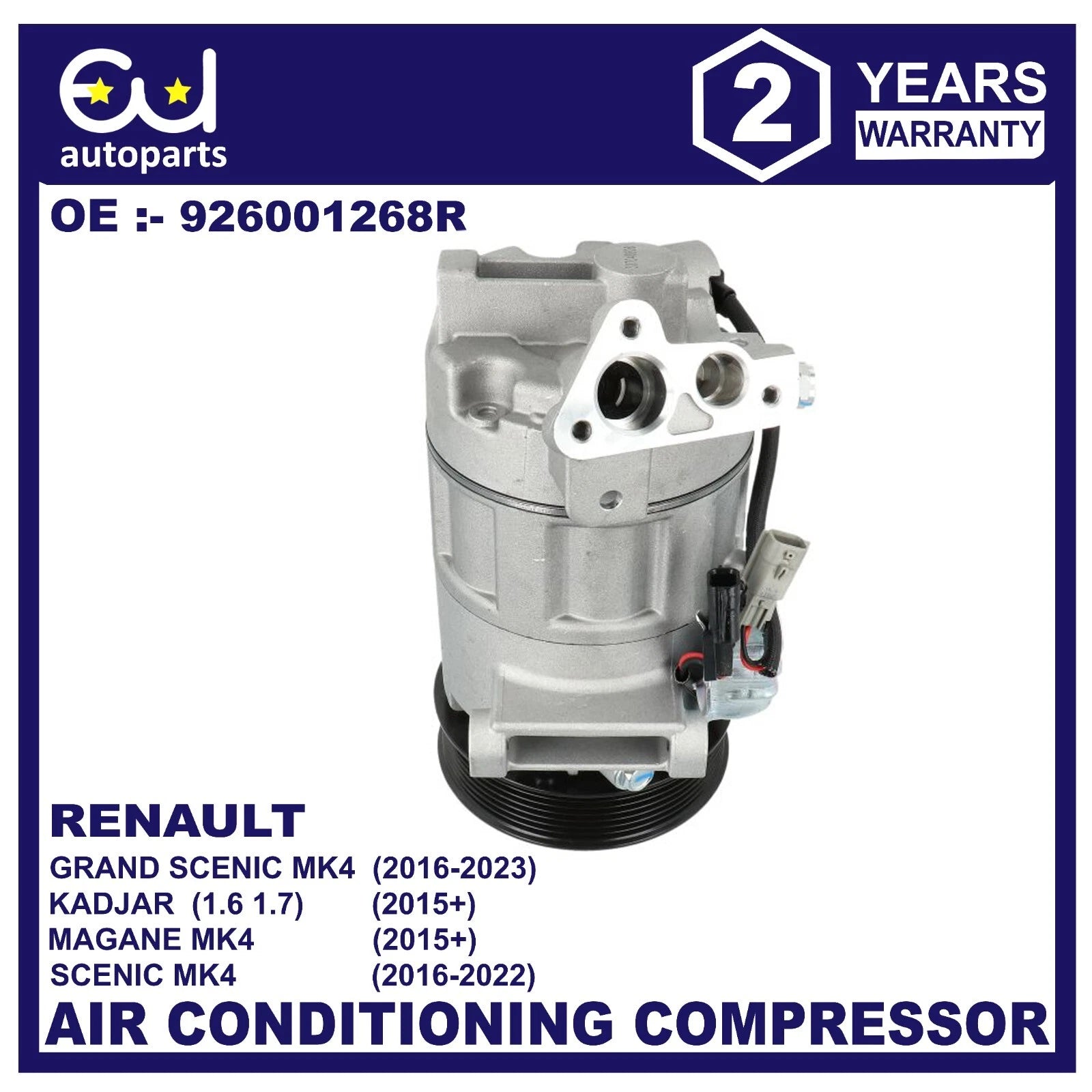 AIR CON A/C COMPRESSOR PUMP FOR RENAULT GRAND SCENIC MEGANE MK4 1.2 1.3 1.6 1.7