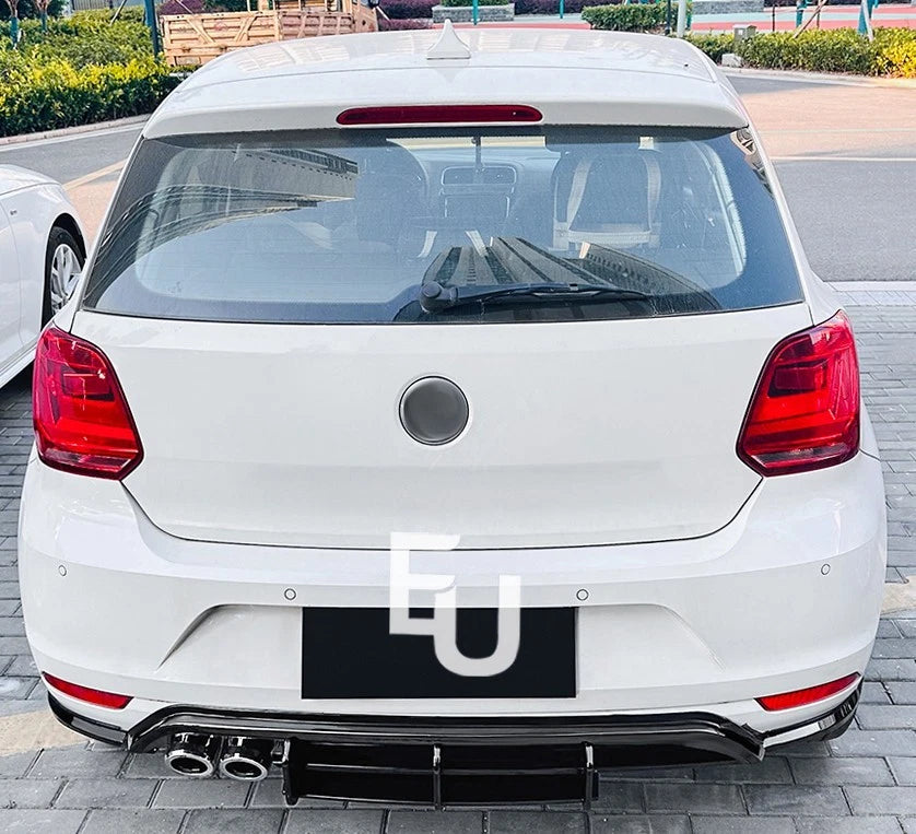 FOR VOLKSWAGEN POLO MK5 6R REAR BUMPER DIFFUSER LIP GLOSS BLACK 2009-2014
