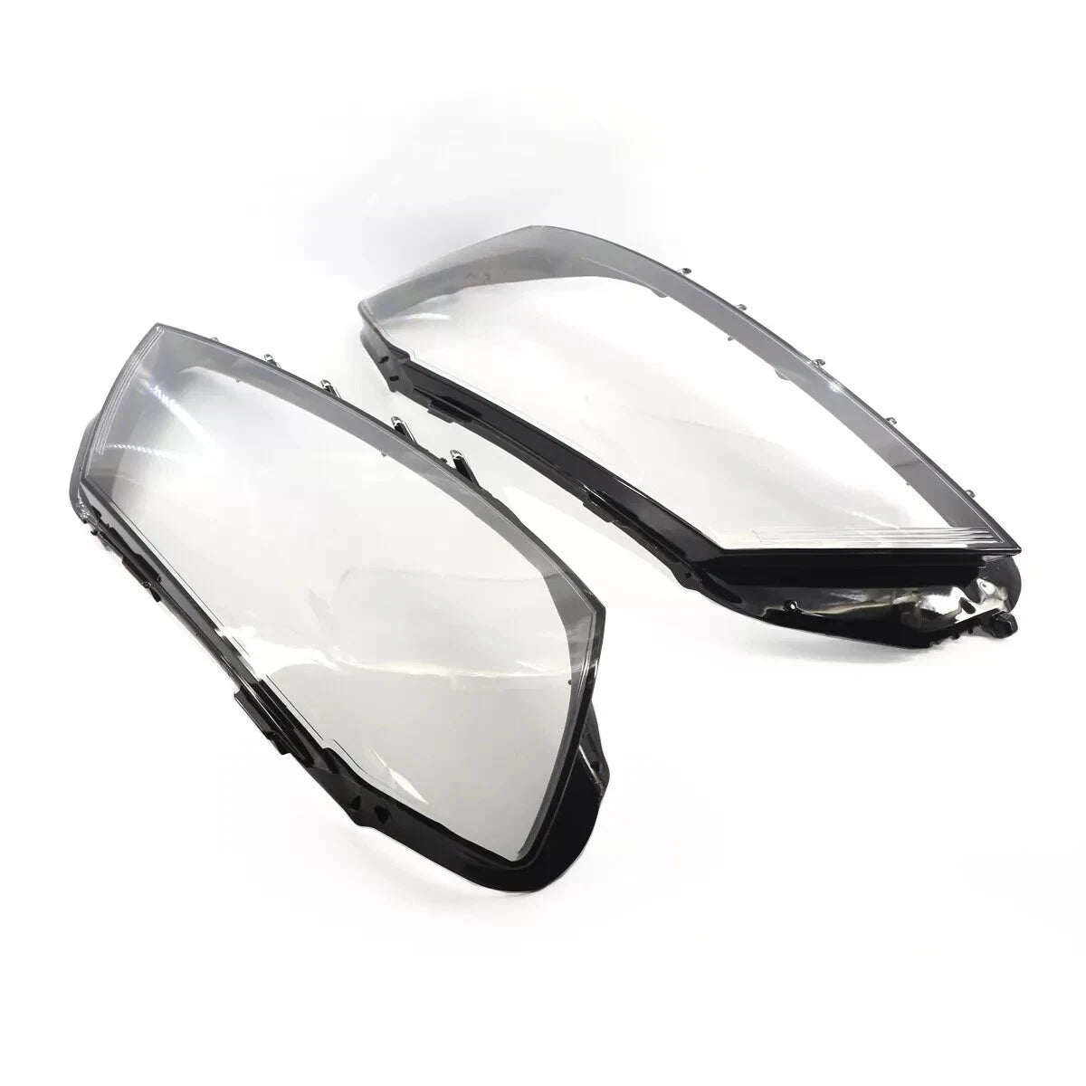 L+R PAIR FRONT CLEAR HEADLIGHT COVER LENS SHELL LAMPSHADE FOR VW PASSAT B7 10-16