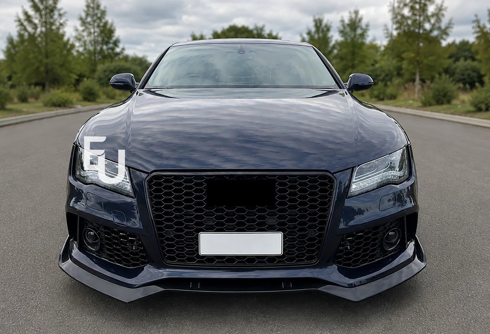 RS7 LOOK FRONT BUMPER CONVERSION KIT FOR AUDI A7 S7 C7.5 15-18 GRILLE W/SPLITTER