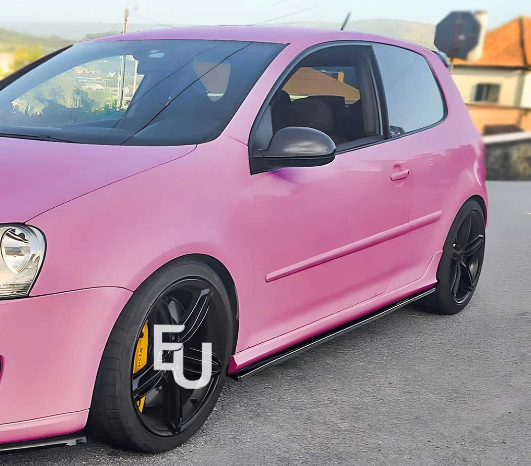 FOR VW GOLF MK5 GTI R32 SIDE SKIRT EXTENSION LIP SPLITTER GLOSS BLACK 2003-2008