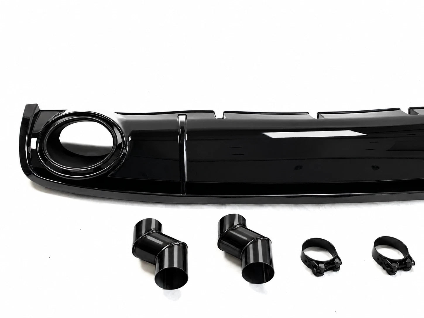 FOR AUDI A4 B8.5 STANDARD RS4 LOOK LCI REAR DIFFUSER W/TAILPIPE BLACK 2012-2015