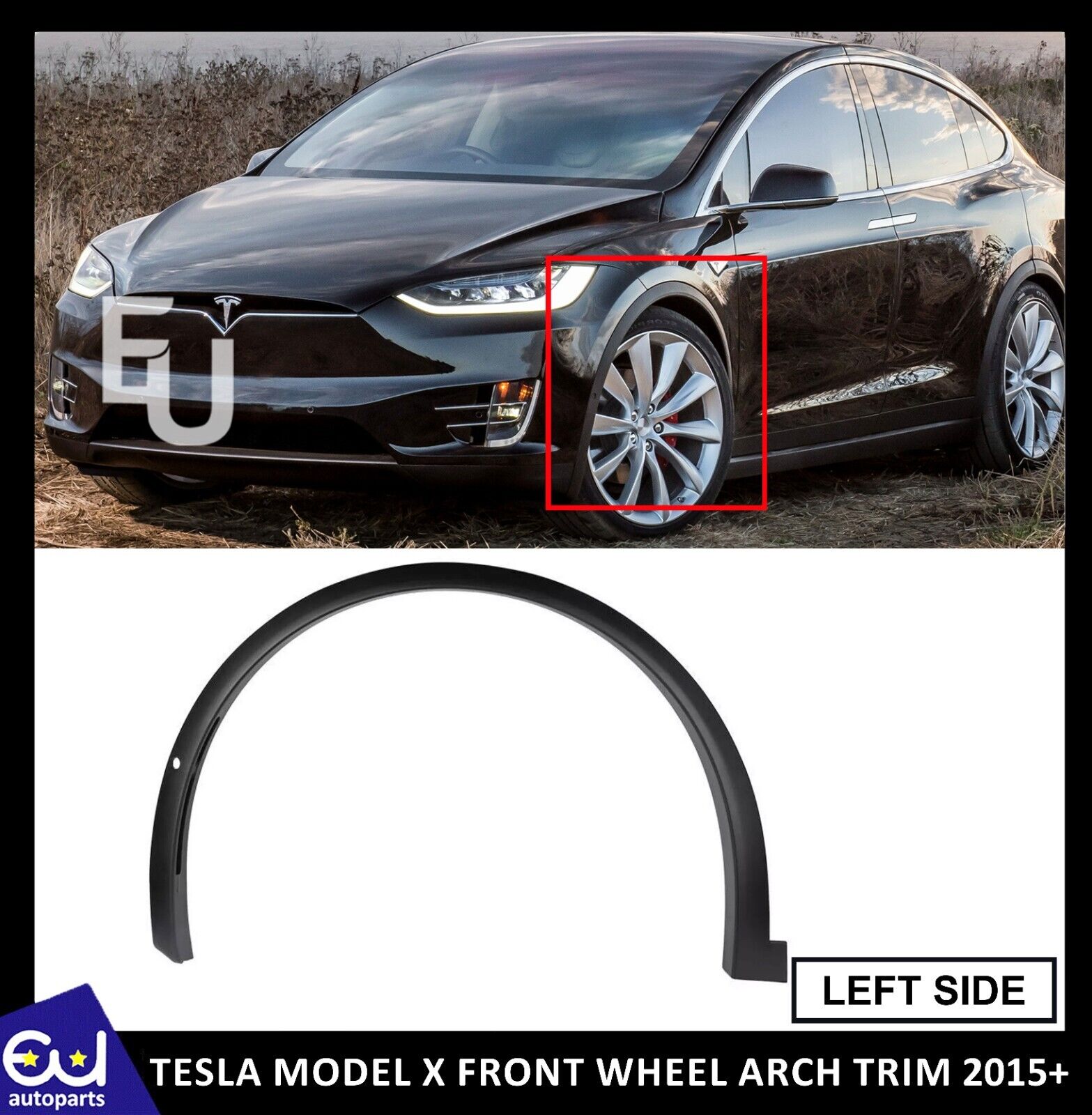 FOR TESLA MODEL X LEFT PASSENGER SIDE FRONT FENDER WHEEL ARCH MOULDING TRIM 15+
