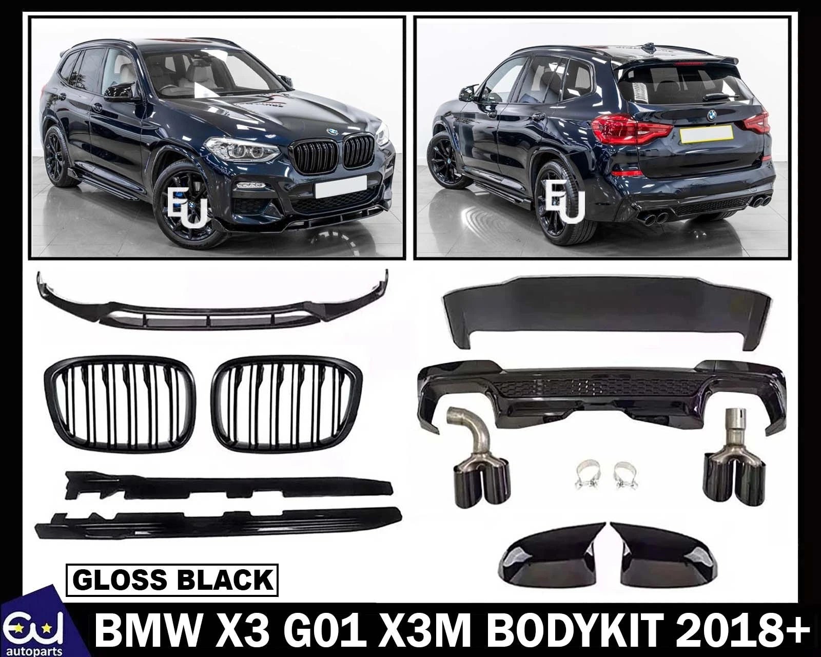 BODYKIT BODY KIT FOR BMW X3 G01 X3M FRONT SPLITTER DIFFUSER GRILLE SKIRT 2018+