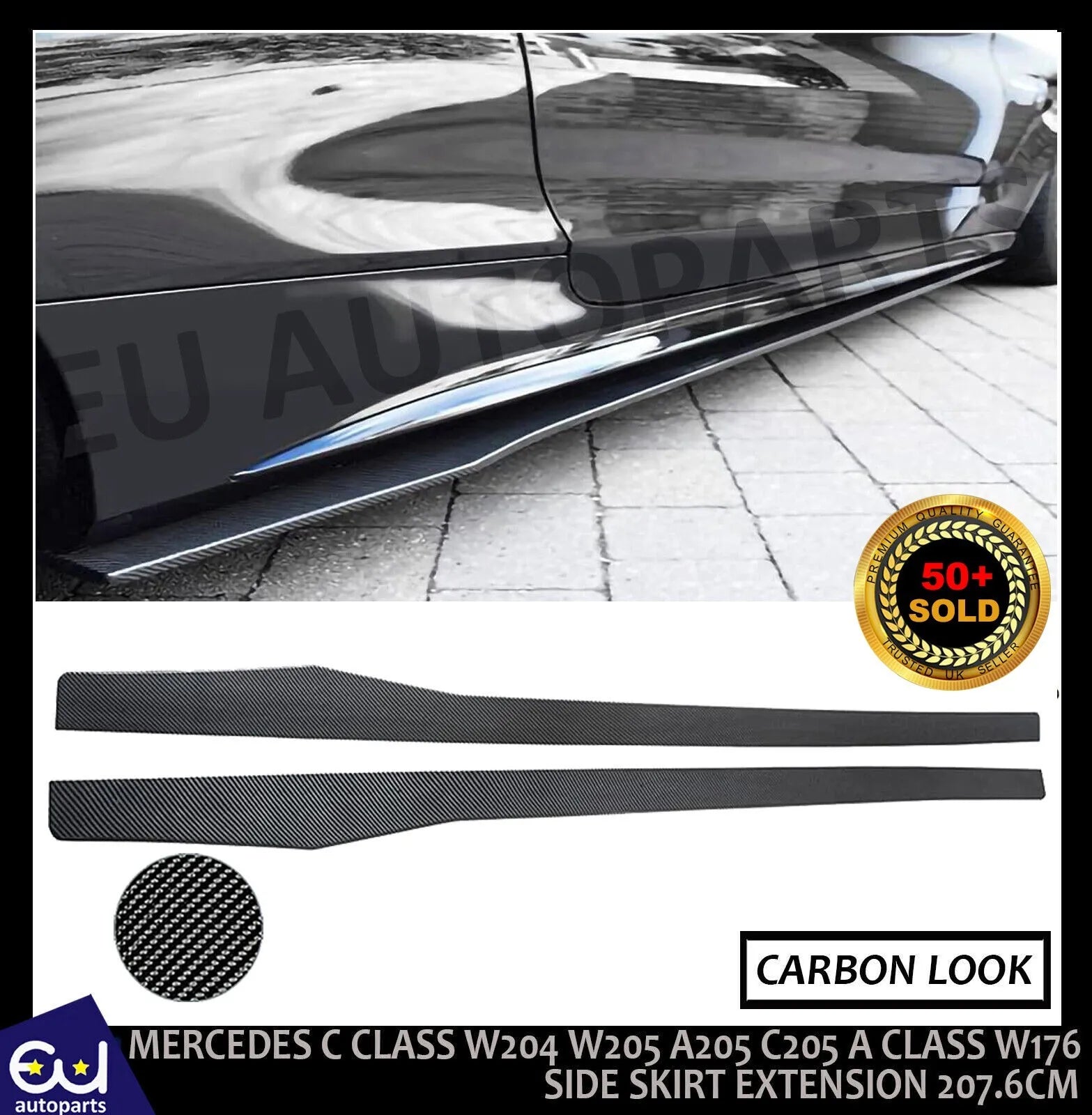 FOR MERCEDES C CLASS C63 SIDE SKIRT EXTENSION